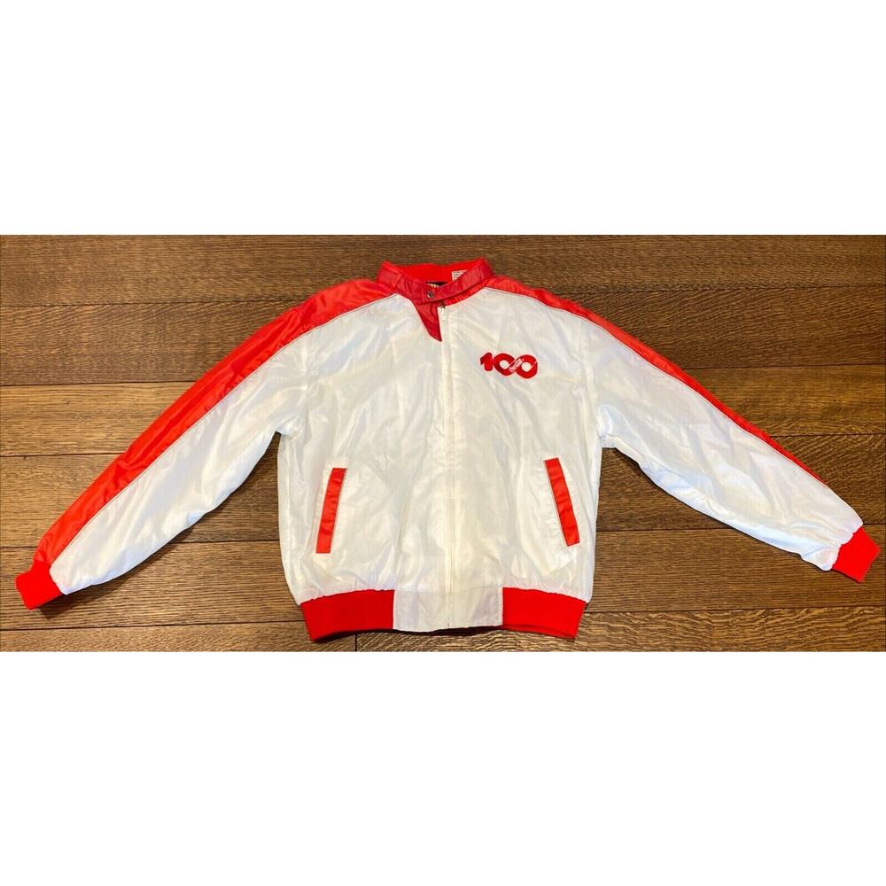 VTG 1980 Mens LARGE Coca-Cola Coke 100 Years Windbreaker Jacket Coat Hipster (A)